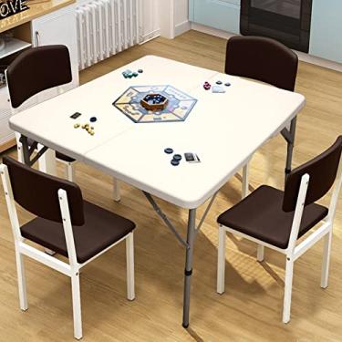 Imagem de CAMP SOLUTIONS Mesa Dobrável de 34 "Em Meio Quadrado, Mesa de Cartão Quadrada de Plástico com Tampo de Resina Mesa de Jogo para Quebra-Cabeças Artesanato Dobre Ao Meio Mesa de Acampamento para Uso Uti