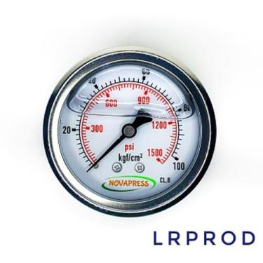 Imagem de Manômetro horizontal -diam.63mm (2. 1/2 ) com escala de 0-100 KGF/CM2 