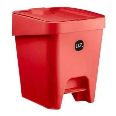 Imagem de Lixeira 15l Pedal Cozinha/banheiro Slim Premium Uz - UZ , VERMELHA
