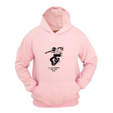 Imagem de Moletom Masculino Canguru Estampa Skate Study Macio - Ragor, Rosa, GG