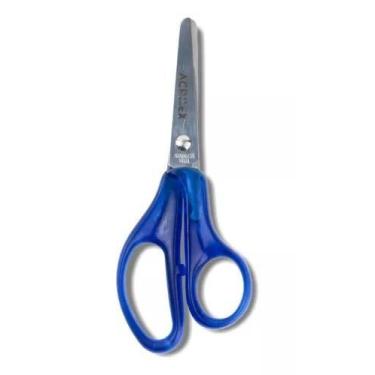Imagem de Tesoura Escolar Acrilex Sem Ponta, AZUL