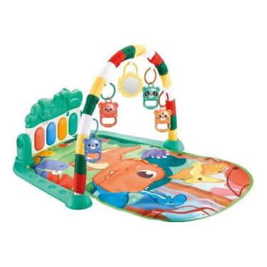 Imagem de Tapete De Atividades Para Bebe Com Piano Musical Dino Fofo Verde - Col