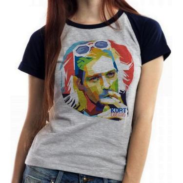 Imagem de Baby look blusa feminina ou Camiseta unissex Kurt Cobain nirvana  - Em