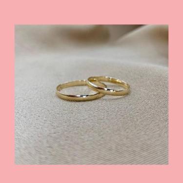 Imagem de Par de Aliança Ouro 18k  Al-18  Largura 2,8mm. Altura 1,5mm . Peso 3,7