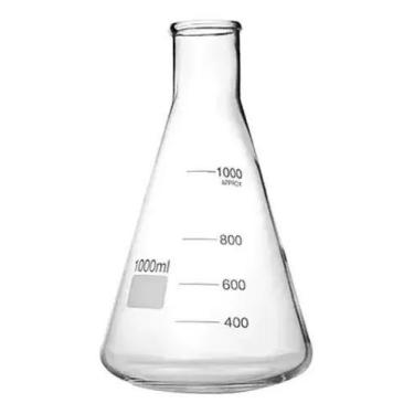 Imagem de Frasco Erlenmeyer Graduado 1l Vidro Boca Estreita Laborquimi