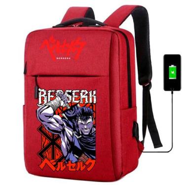 Imagem de Mochila USB Escolar Estampa Unissex Berserk Notebooks, Trabalho Escola