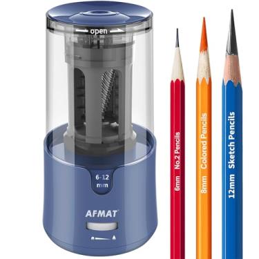 Imagem de AFMAT Apontador de Lápis de Ponta Longa, Parada Automática e Afiação Rápida, Apontador de Lápis Elétrico para Artistas, Ponta Super Longa, Plug de Apontador de Carvão para Desenho/Esboço/Lápis de Cor