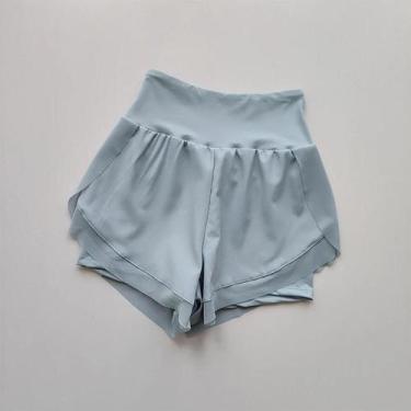 Imagem de Shorts de Yoga 2 em 1 de Cintura Alta - Malha Respirável e Secagem Ráp