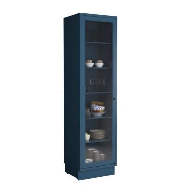 Imagem de Paneleiro 1 Porta com Vidro 60cm Cozinha Sevilha Azul Órion