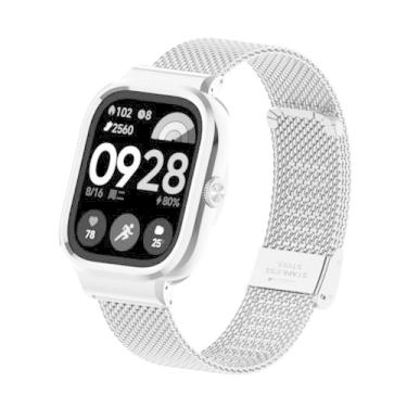 Imagem de T-BLUER Pulseira compatível com Xiaomi Redmi Watch 4, pulseira de substituição de aço inoxidável, acessórios para smartwatch Redmi Watch 4, FG1 prata