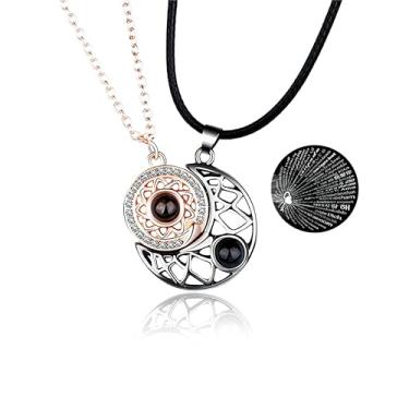 Imagem de PUBBCIA 2 colares de Yin Yang combinando para casal, namorado, namorada, joia do dia dos namorados, Cobre, outro