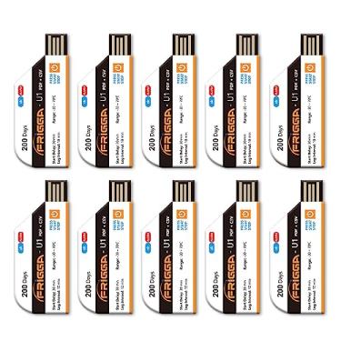 Imagem de Frigga Registrador de Dados de Temperatura de 10 Pacotes Registrador de Temperatura Descartável 28.800 Pontos Registradores de Temperatura Usb de Uso Único Alta Precisão 200 Dias de Transporte de Cade