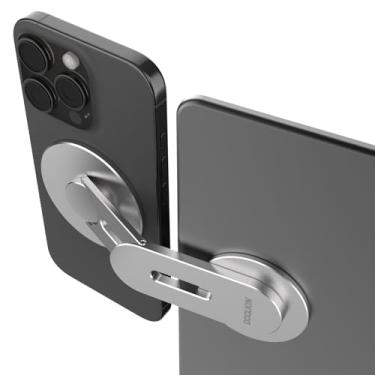 Imagem de Doolkin® Pizo Mount, suporte de telefone para laptop, suporte de laptop ajustável, clipe de montagem lateral dobrável para laptop, suporte fino portátil para smartphone, suporte de expansão para monitor de computador, suporte magnético para telefone