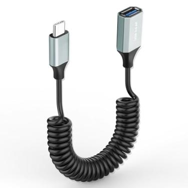 Imagem de JSADZKJ Adaptador USB C para USB OTG Conversor USB Tipo C macho para USB 3.0 fêmea Cabo USB C de alta velocidade para USB C para USB A OTG Cabo compatível com smartphone, tablets, pen drive USB de 9,5