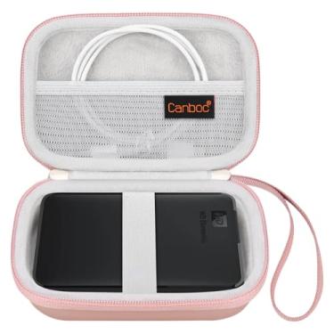 Imagem de Capa rígida para transporte Canboc para WD Elements My Passport/Seagate Expansion Backup Plus Slim portátil externo disco rígido 1 TB 2 TB 3 TB 4 TB USB 3.0 portátil HDD bolsa de viagem, Rose Gold