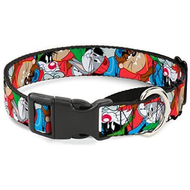Imagem de Buckle-Down Coleira para cães com estampa de gamarra Looney Tunes 3 B Boy Stance poses empilhadas 40,6 a 58,5 cm de largura