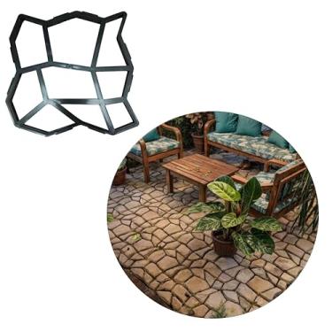 Imagem de Forma Molde Piso Calçada Jardim Easy Piso Original Caminho de Pedras com Manual para Construção e Decoração de Espaços Externos, Ideal para Jardins, Calçadas, Quintais e Áreas de Lazer