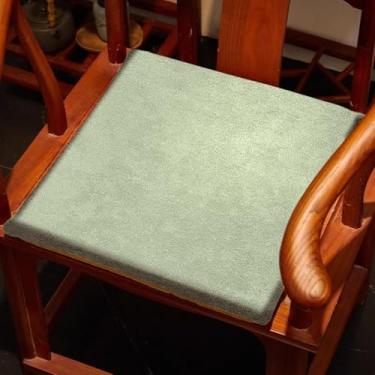 Imagem de NUOKEI Almofada de assento quadrada estilo chinês almofada removível para cadeira de quatro estações cor sólida durável almofada para cadeira de pátio ao ar livre cadeira de escritório cadeira de mesa