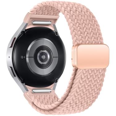 Imagem de ALSMGGBPAF Pulseira esportiva de um clique compatível com Samsung Galaxy Watch 7 6 5 4 FE 5 Pro de 40 mm, 44 mm e 45 mm; pulseira de nylon trançado para Galaxy Watch 6 4 Classic de 47 mm, 43 mm, 42 mm