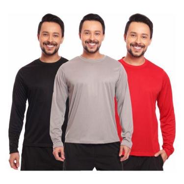 Imagem de Kit 3 Camisas Térmica Proteção Solar Frio E Calor Envio Já - MC Digita