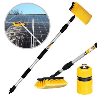 Imagem de Kit Vassoura Extensível Com Engate Rápido Para Limpeza De Placa Solar 