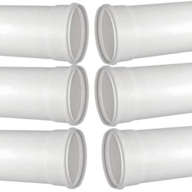 Imagem de Kit 6 Cano Tubo Pvc Esgoto Branco 150mm 1 Metro Hidráulico - FORTLEV