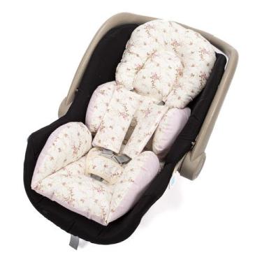 Imagem de Capa colchão para Bebê Conforto fofinho (floral rosa)