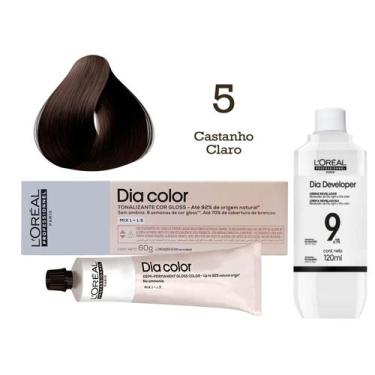 Imagem de Tonalizante Dia Color 5 Castanho Claro + Emulsão Reveladora 9v  L'Oréa