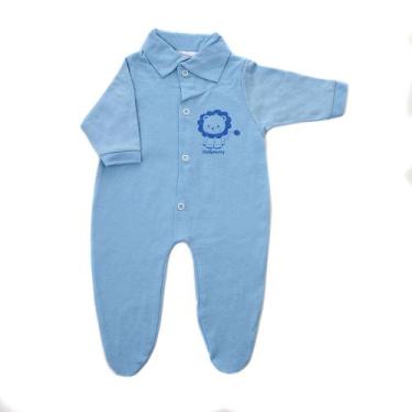 Imagem de Macacão de bebe com pé em malha -91 - elefante colore, Azul turquesa, 