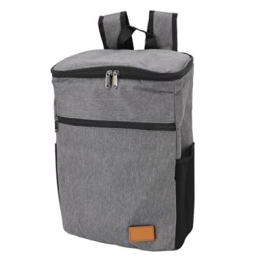 Imagem de Mochila Mais Refrigeradora Com Isolamento de Ombro Duplo à Prova de água de Grande Capacidade para Acampamento Ao Ar Livre (GREY)