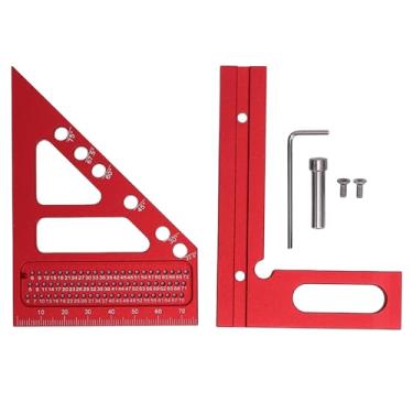 Imagem de Revestimento de Triângulo de Mitra Multifuncional Medições Precisas, 6 Orifícios Design e Pinos, Liga de Alumínio, 3D Linha de Desenho Régua Portátil