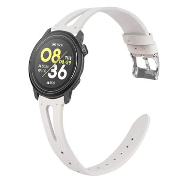 Imagem de Pulseira de substituição de couro vintage fina Lamshaw 20 mm, 22 mm para pulseira COROS PACE 3 / APEX 2 Pro / APEX Pro / APEX 46 mm/APEX 2 / PACE 2 / APEX 42 mm (pulseira tamanho 20 mm, branco)