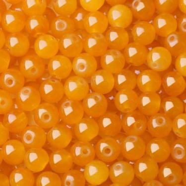 Imagem de NUKAYAI 500 peças de contas de cristal amarelas de 8 mm para brincos, colares, pulseiras, contas de cristal redondas para kits de fabricação de pulseiras, artesanato DIY (laranja amarelo)