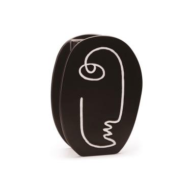 Imagem de Vaso Decorativo Perfil Preto em Cerâmica 28x20cm Mart