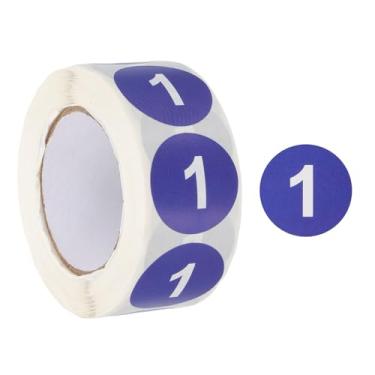 Imagem de PATIKIL Adesivos de círculo número 1, etiqueta numérica autoadesiva redonda de 2,5 cm com código de cores, 500 etiquetas/rolo para organização doméstica e gerenciamento de escritório, azul escuro com