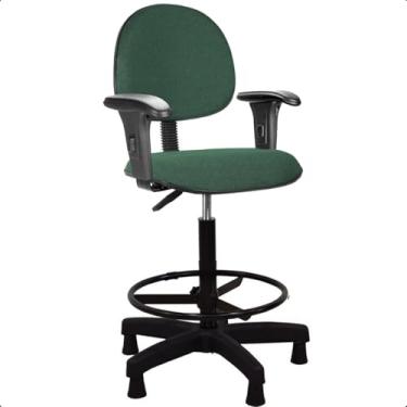 Imagem de Cadeira de Escritório Verde Caixa Alta Balcão Executiva com Sapata Fixa e Braço Escritex - Conforto, Estilo e Funcionalidade
