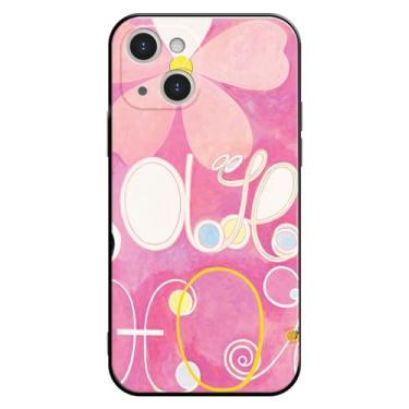 Imagem de Berkin Arts Capa de silicone compatível com iPhone 15 Plus com protetor de tela arte abstrata precoce florescendo capricho (as dez maiores pinturas de Hilma af Klint)