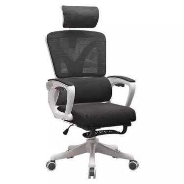 Imagem de Lzyjckh Cadeira de computador de malha Cadeiras ergonômicas para escritório em casa Cadeira executiva de mesa com encosto alto com apoio para os pés retrátil para casa, escritório,Black b,62×62×128cm