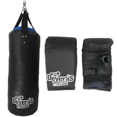 Imagem de kit saco de pancada / saco de pancadas cheio profissional 70 cm + par 
