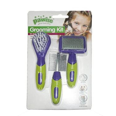 Imagem de Kit Grooming Roedores Pawise 3 Peças  Escova, Rasqueadeira e Pente Dup