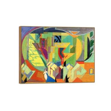 Imagem de MUHJDYC Imagem famosa de arte de parede - pintura moderna de moldura de madeira impressão de arte em tela para sala de estar decoração de parede de casa - reprodução (carrinho) 20 x 25 cm - 8 x 10 pol