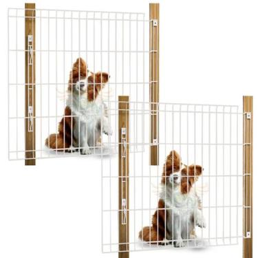 Imagem de Kit 2 Portão Pet Proteção Cachorro Criança 80x70 Retrátil - DDN AGROPE