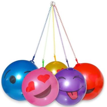 Imagem de Bola de Vinil Emoji Inflável, Pula Pula com Cordão, Dente de Leite, Ping Pong, Lembrancinha Festas (20)