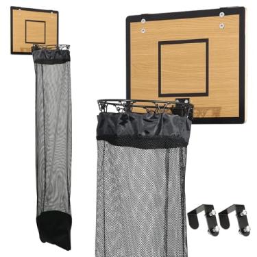 Imagem de DRXX FEXE Cesto De Roupa Suja Com Aro Basquete Sobre A Porta, Madeira Zíper Para Quarto Crianças, Dormitórios, Banheiros, Economizando Espaço Armazenamento E Organização