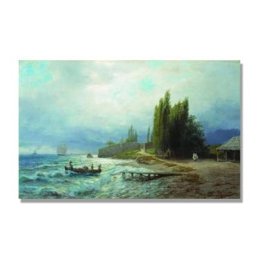 Imagem de Impressões em tela famosas. "Paisagem 15.2 cm por Lev Lagorio, Reproduções de arte clássicas, decoração de parede moderna para sala de estar escritório. 80x128cm-31x50in sem moldura