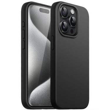 Imagem de Capa de telefone JeTech Silicone para iPhone 15 Pro Max 6,7" preta