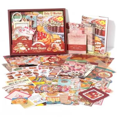 Imagem de Draupnir Kit de scrapbook de estética vintage, kit de diário de lixo com materiais de diário/scrapbook, papelaria, páginas pautadas em gráfico de grade A6, presente DIY para adolescentes e mulheres