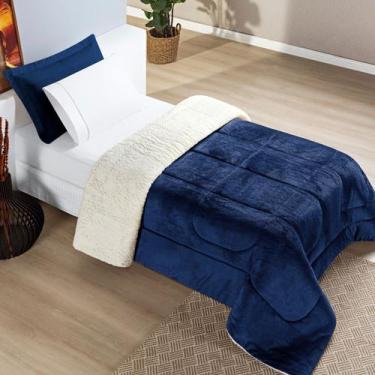 Imagem de Manta Flannel com Sherpa Cama Box Solteiro Coberdrom Everest - EMPÓRIO