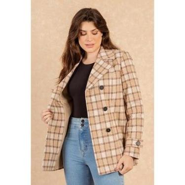 Imagem de CASACO LÃ BATIDA XADREZ FEMININO MOSAICO REF:66120024-Feminino