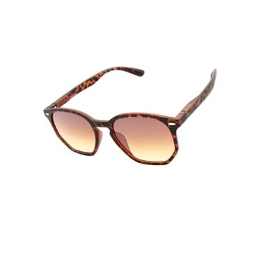 Imagem de Óculos de Sol Hexagonal Acetato Itaniano Flexivel Premium Retro Lentes UV400 Feminino Masculino - Cacife Brand (Animal Print)